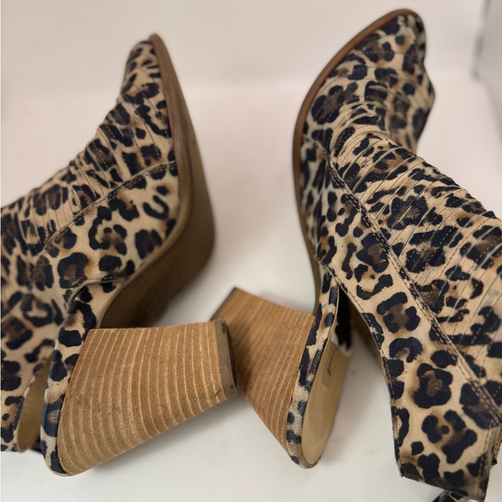 Paul Green US 8.5 Cayanne Cheetah Peep Toe High Heel Block Heels‎ Sandals Boots - Picture 11 of 11
